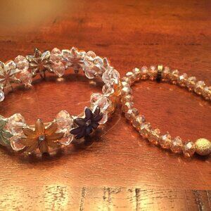 Metal and lucite bead bracelets